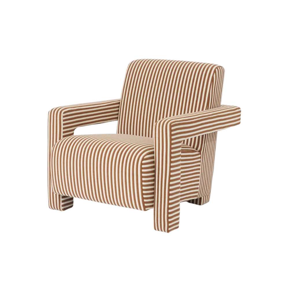 Atelier Armchair in Terracotta Stripe