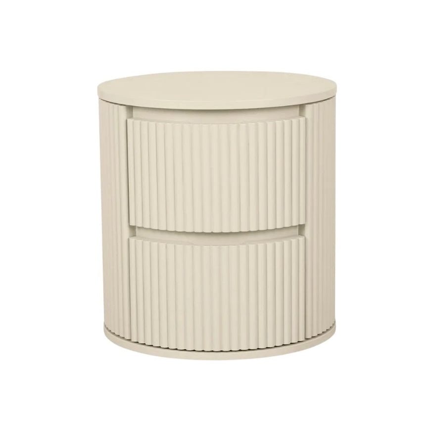Benjamin Ripple Round Bedside in Putty