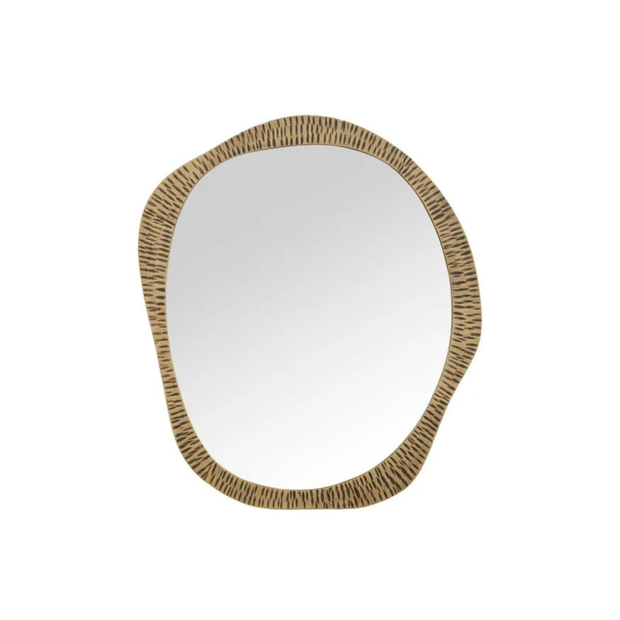 Verona Abstract Mirror in Antique Brass