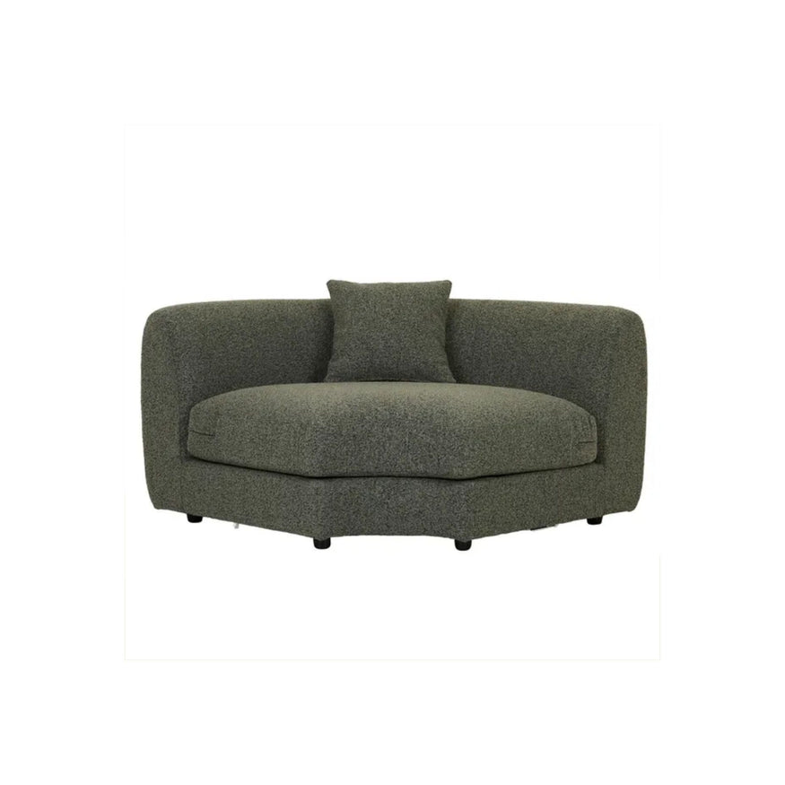 Madrid Curve Sofa Modular in Green Boucle