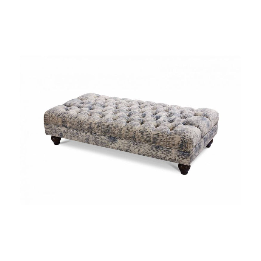 Flockhart Ottoman in Taru Denim