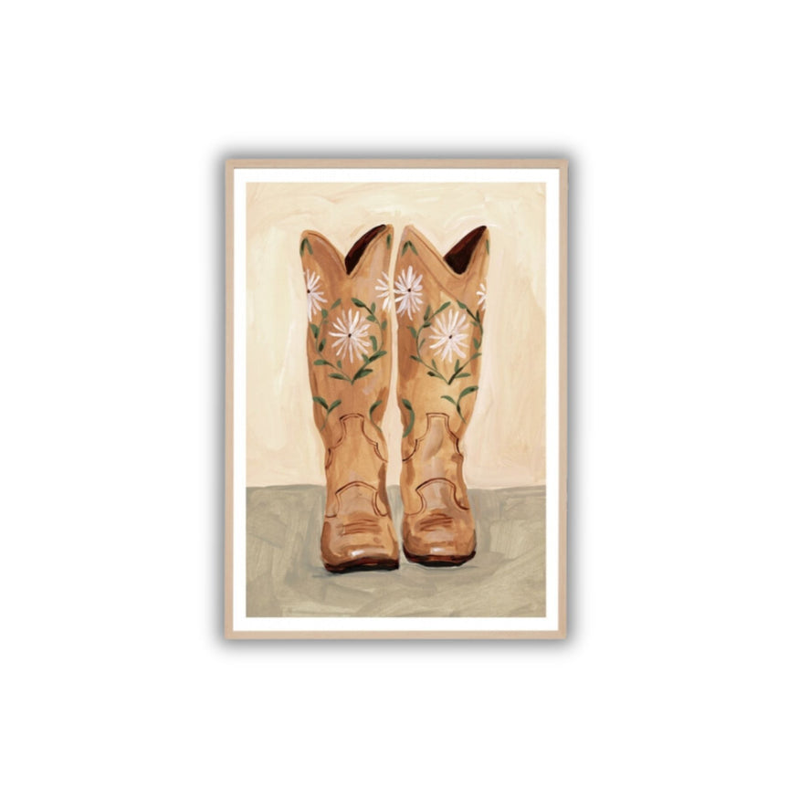 Floral Boots Sand Print