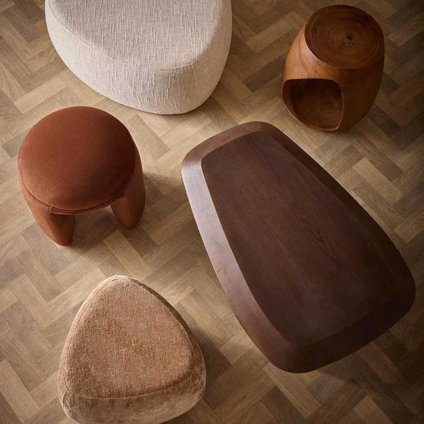 Harper Ottoman in Brown