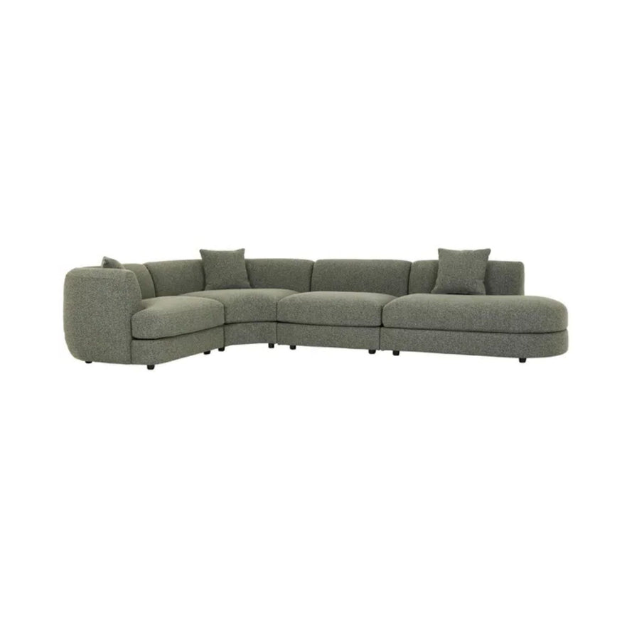 Madrid Curve Sofa Modular in Green Boucle