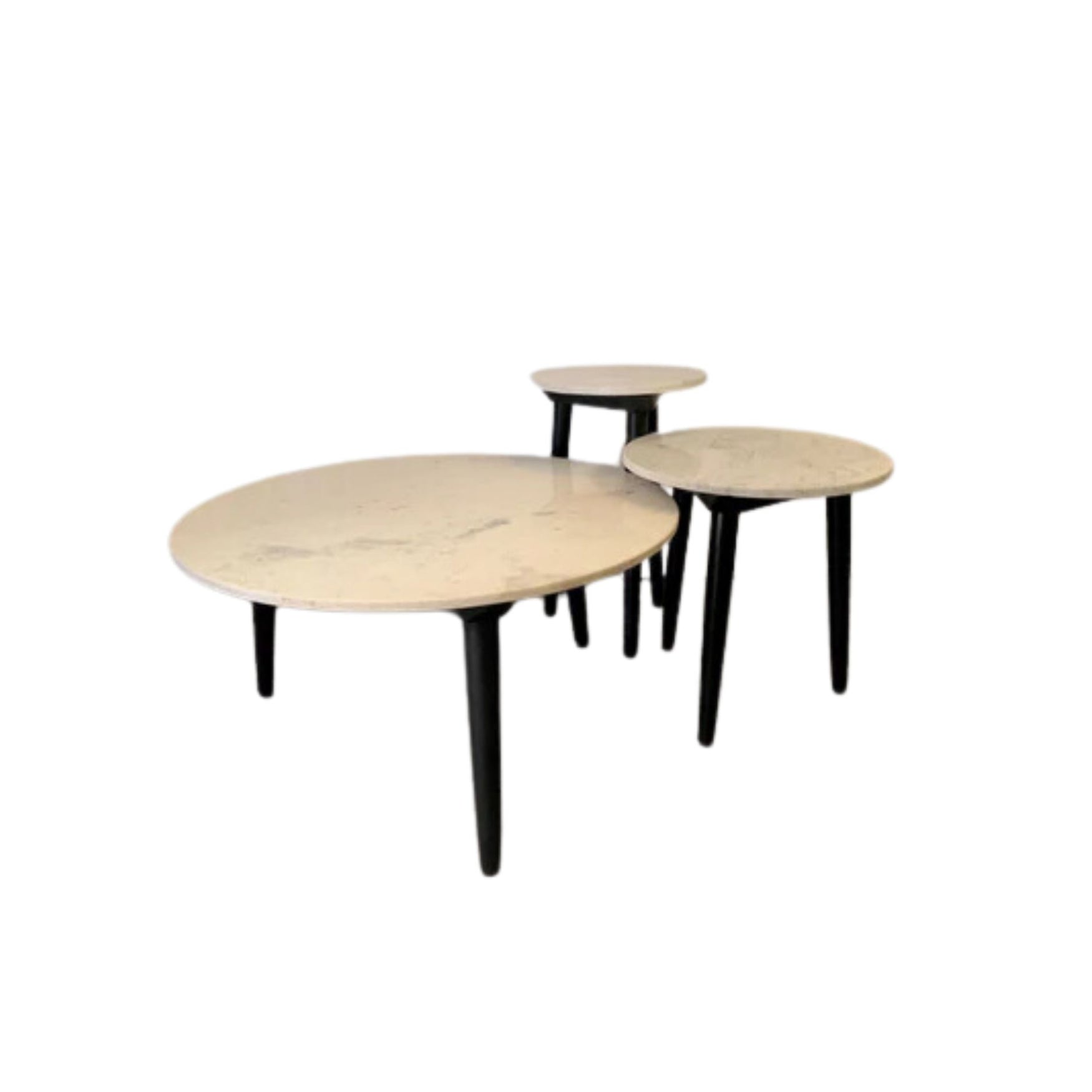 Nellie Coffee Tables (Set of 3) White Marble/Timber