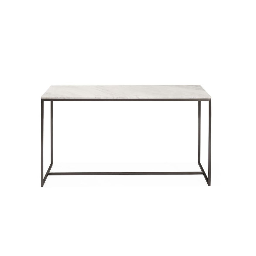 Oro Console Table in White Marble/Black Oak