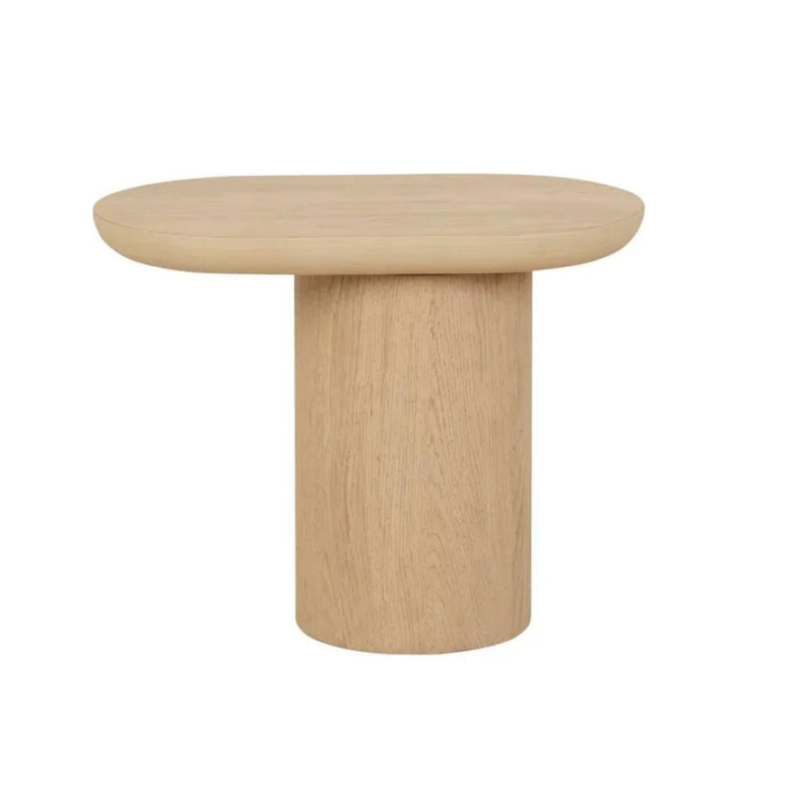 Seb Pedestal Side Table in Natural Oak