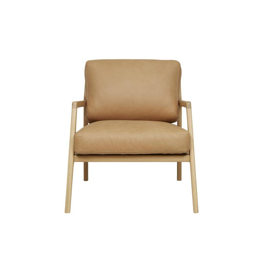 Sketch Nysse Occasional Chair in Camel Leather & Light Oak