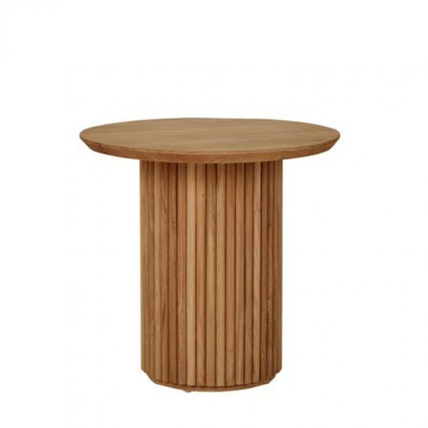 Tully Round Side Table in Natural Teak