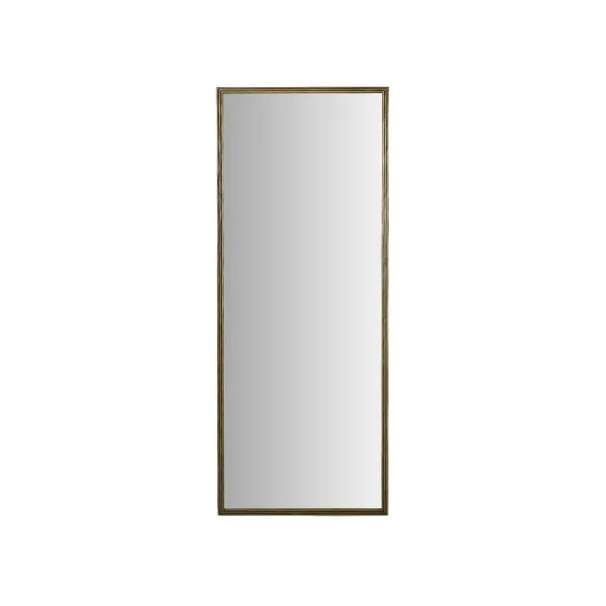 Verona Ribbed Floor Mirror in Antique Brass