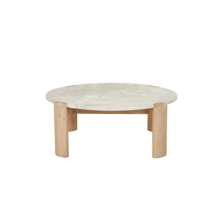 Willa Marble Coffee Table in Grey Marble & Light Oak